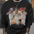 Men's Retro Hip-Hop Music Print Casual Sweatshirt