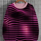 Men's Retro Luminous Wavy Striped Pattern Print Sweatshirt