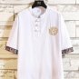 Men's Retro Paisley Pattern Cotton And Linen Short Sleeve Shirt