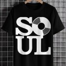 Men's Retro Soul Record Graphic Print Cotton Casual T-Shirt
