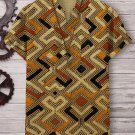 Men's Retro Traditional African Patterns Cotton And Linen V Neck T-Shirt