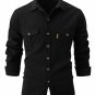 Men's Ripped Single Breasted Turndown Collar Long Sleeve Shirt