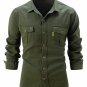 Men's Ripped Single Breasted Turndown Collar Long Sleeve Shirt