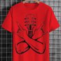 Men's Rock And Roll Abstract Guitar Graphic Print Cotton Casual T-Shirt