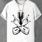 Men's Rock And Roll Guitar Graphic Print Cotton Casual T-Shirt