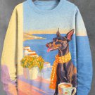 Men's Scarf Dachshund Seaside Autumn Coffee Print Casual Sweatshirt