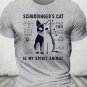 Men's Schrodinger's Cat Dead And Alive Physics Print Cotton Casual T-Shirt