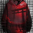 Men's Shrine Torii Art Print Hooded Sweatshirt