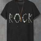 Men's Skeleton Bones Rock Graphic Print T-Shirt