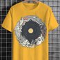 Men's Skeleton Shark Crocodile Surfing Print Cotton Casual T-Shirt