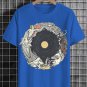Men's Skeleton Shark Crocodile Surfing Print Cotton Casual T-Shirt