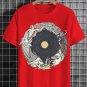 Men's Skeleton Shark Crocodile Surfing Print Cotton Casual T-Shirt
