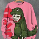 Men's Skull Dinosaur Japanese Art Print Casual Sweatshirt