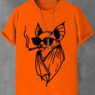 Men's Smoking Bat Fun Art Print Cotton Casual T-Shirt