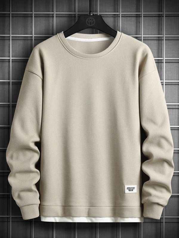 Men's Solid Color Loose Round Neck Casual Sweatshirt