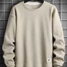 Men's Solid Color Loose Round Neck Casual Sweatshirt