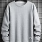 Men's Solid Color Loose Round Neck Casual Sweatshirt