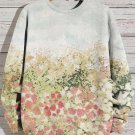 Men's Spring Flower Fields Blooming Painting Print Casual Sweatshirt