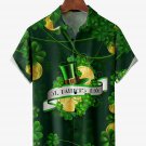 Men's St Patrick's Day Shamrock Gold Coin Print Short Sleeve Shirt