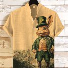 Men's St. Patrick's Day Mr. Bunny Art Print Casual Shirt