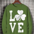 Men's St. Patrick's Day Shamrock Love Print Cotton Casual Sweatshirt