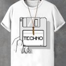 Men's Techno Music Art Print Cotton Casual T-Shirt