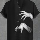 Men's The Hands Of The Devil Print Linen Blend Shirt