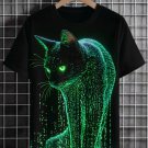 Men's The Source Code Cat Sci-Fi Art Print Casual T-Shirt