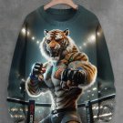 Men's Tiger Boxer Print Knit Sweatshirt