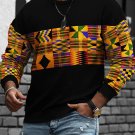 Men's Tribal Pattern Print Colorblock Black History Month Sweatshirt