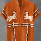 Men's Two Playful Lambs Art Print Shirt