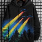 Men's UFO Appears At Night Art Print Hooded Sweatshirt