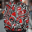 Men's Valentine's Day Love Heart Pattern Art Print Hooded Sweatshirt