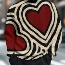 Men's Valentine's Day Love Print High Neck Knit Sweatshirt
