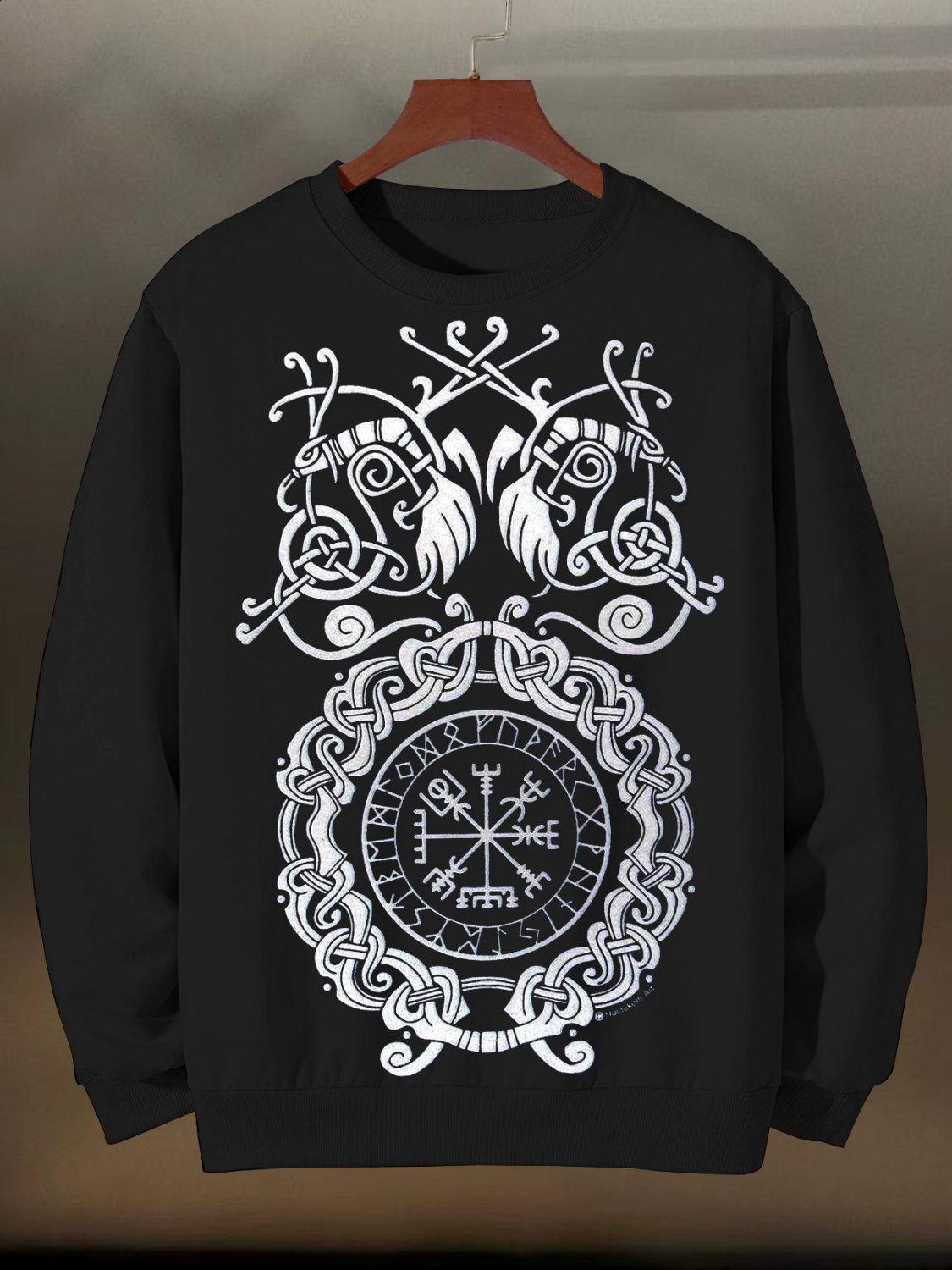 Men's Viking Vintage Totem Pattern Print Cotton Casual Sweatshirt