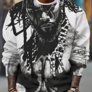 Men's Vintage Hip-hop Man Art Print Casual Sweatshirt