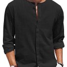 Men's Vintage Plain Long Sleeve Casual Shirt