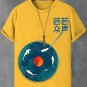 Men's Vinyl Record Player Art Print Cotton Casual T-Shirt