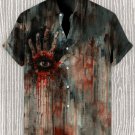 Men's Weird Blood Hand Art Printed Linen Blend Shirt