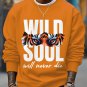 Men's Wild Soul Will Never Die Art Print Cotton Casual Sweatshirt