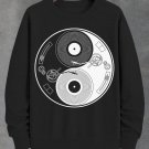 Men's Yin Yang Vinyl Record Graphic Print Cotton Casual Sweatshirt