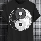 Men's Yin Yang Vinyl Record Graphic Print Cotton Casual T-Shirt