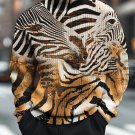 Men's Zebra Pattern Art Print High Neck Knit Sweatshirt