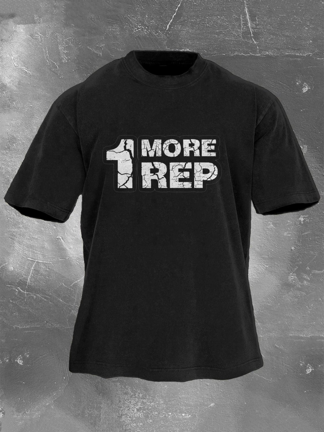 Men's 1 More Rep Slogan Print  Washed T-Shirt