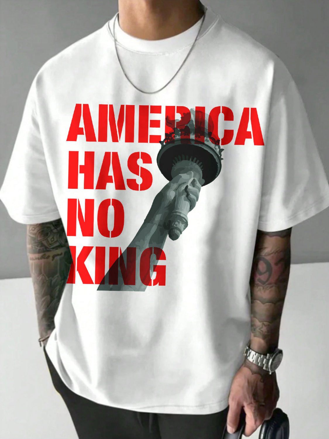 Men's America Has No King Print Casual T-Shirt