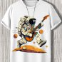Men's Astronaut Space Rock Print Cotton Casual T-Shirt