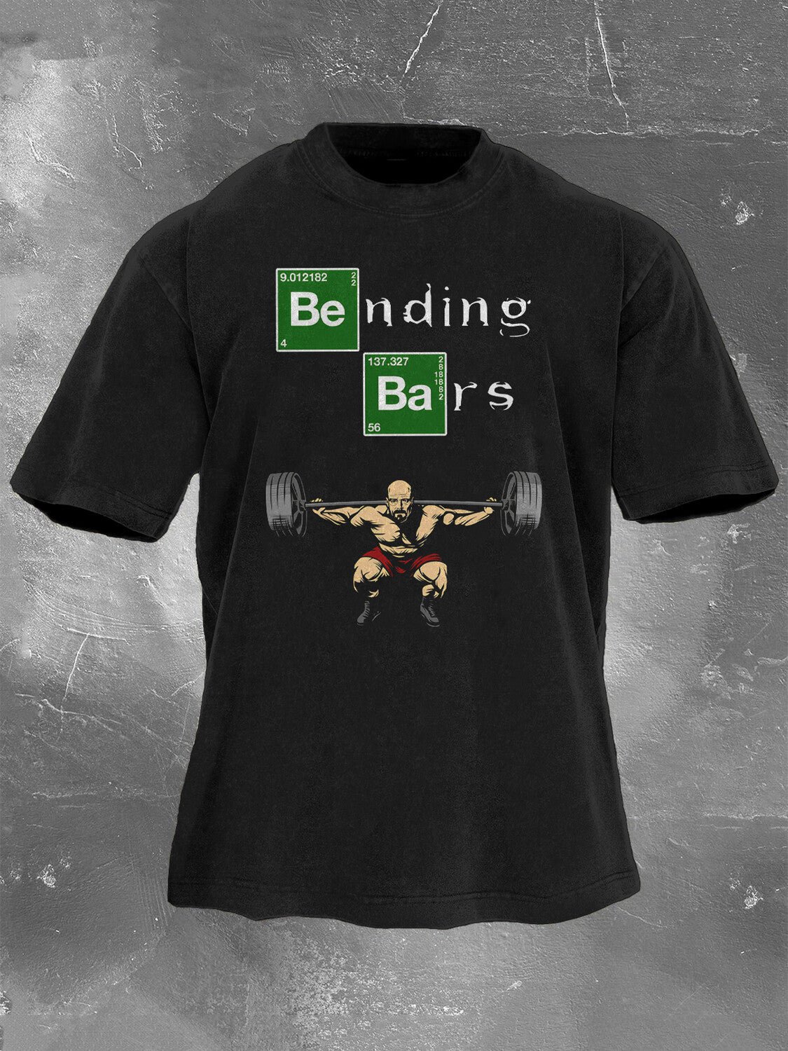 Men's Bending Bars Print Washed T-Shirt