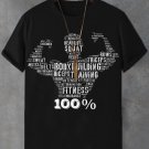 Men's Body Buiding Fitness Print Casual T-Shirt