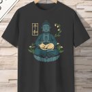 Men's Buddha Cat Meditating Print Casual T-Shirt