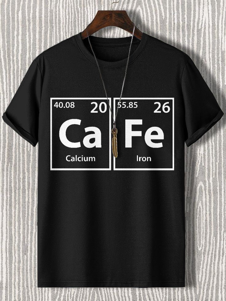 Men's Cafe Periodic Elements Print Casual T-Shirt